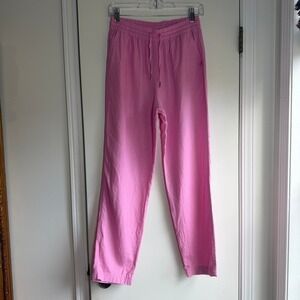 Love Tree Pink Linen Blend Drawstring Waist Casual Lounge Pants Size S